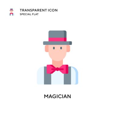 Sihirbaz vektör simgesi. Düz çizim. EPS 10 vektörü.