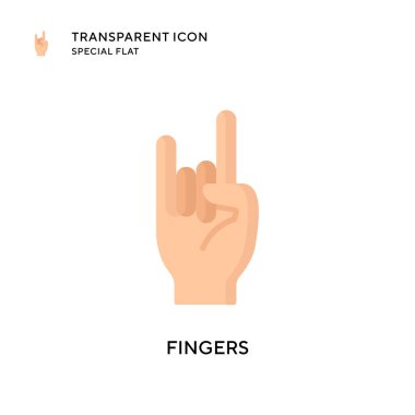 Parmak vektör simgesi. Düz çizim. EPS 10 vektörü.