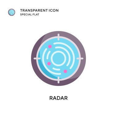 Radar vektör simgesi. Düz çizim. EPS 10 vektörü.