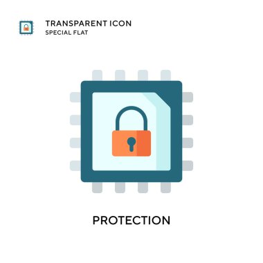 Koruma vektör simgesi. Düz çizim. EPS 10 vektörü.