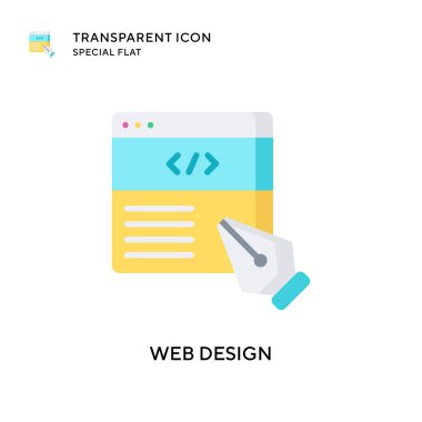 Web tasarım vektör simgesi. Düz çizim. EPS 10 vektörü.