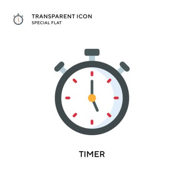 Zamanlayıcı vektör simgesi. Düz çizim. EPS 10 vektörü.
