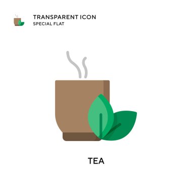 Çay vektör simgesi. Düz çizim. EPS 10 vektörü.