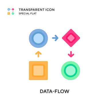 Veri akışı vektör simgesi. Düz çizim. EPS 10 vektörü.