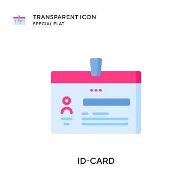 Kimlik kartı vektör simgesi. Düz çizim. EPS 10 vektörü.