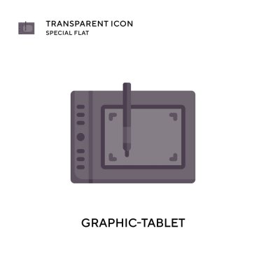 Grafik tablet vektör simgesi. Düz çizim. EPS 10 vektörü.