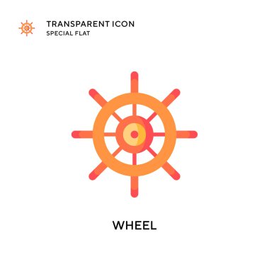 Tekerlek vektör simgesi. Düz çizim. EPS 10 vektörü.