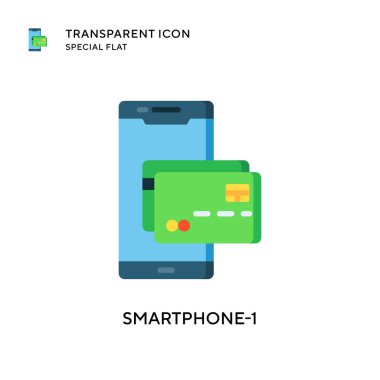 Akıllı Telefon-1 vektör simgesi. Düz çizim. EPS 10 vektörü.