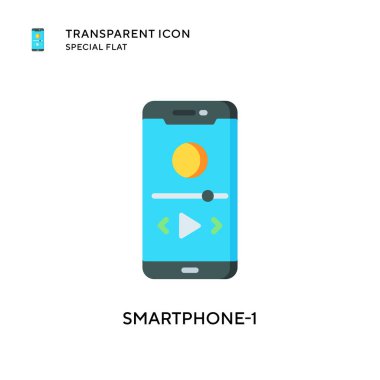 Akıllı Telefon-1 vektör simgesi. Düz çizim. EPS 10 vektörü.