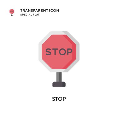 Vektör simgesini durdur. Düz çizim. EPS 10 vektörü.