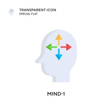 Zihin-1 vektör simgesi. Düz çizim. EPS 10 vektörü.