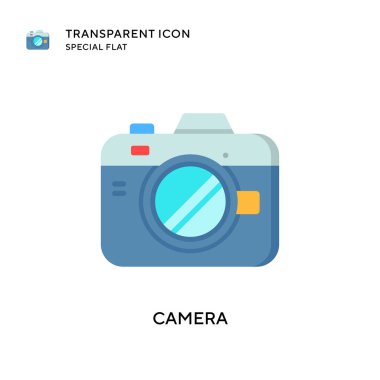 Kamera vektör simgesi. Düz çizim. EPS 10 vektörü.