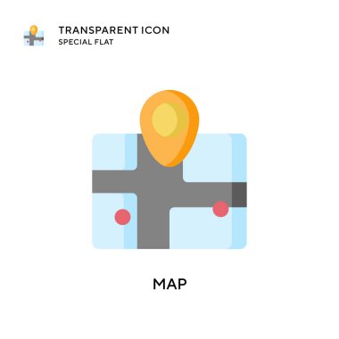 Harita vektör simgesi. Düz çizim. EPS 10 vektörü.
