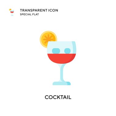 Kokteyl vektör simgesi. Düz çizim. EPS 10 vektörü.