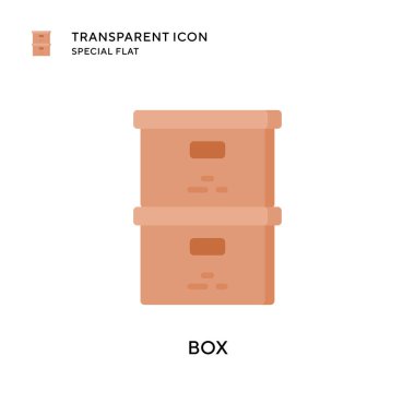 Kutu vektör simgesi. Düz çizim. EPS 10 vektörü.