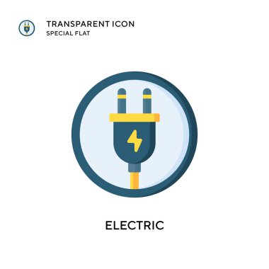 Elektrik vektör simgesi. Düz çizim. EPS 10 vektörü.