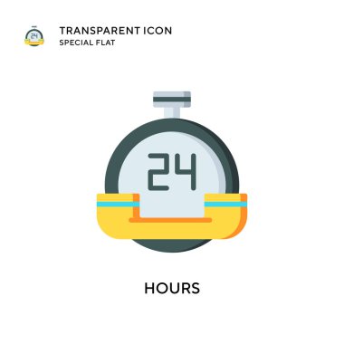 Saatlik vektör simgesi. Düz çizim. EPS 10 vektörü.