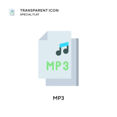 Mp3 vektör simgesi. Düz çizim. EPS 10 vektörü.