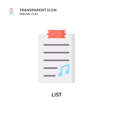 Vektör simgesini listele. Düz çizim. EPS 10 vektörü.