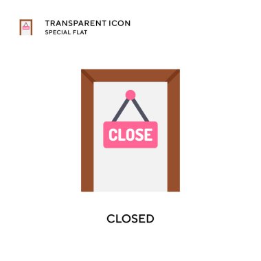 Kapalı vektör simgesi. Düz çizim. EPS 10 vektörü.