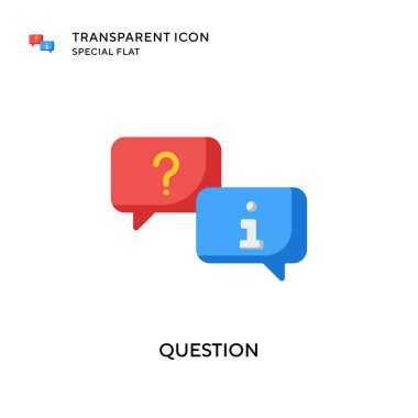 Soru vektör simgesi. Düz çizim. EPS 10 vektörü.