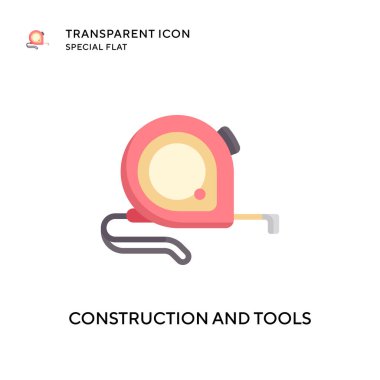 Yapım ve araçlar vektör simgesi. Düz çizim. EPS 10 vektörü.