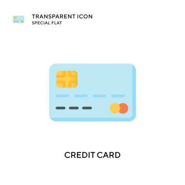 Kredi kartı vektör simgesi. Düz çizim. EPS 10 vektörü.