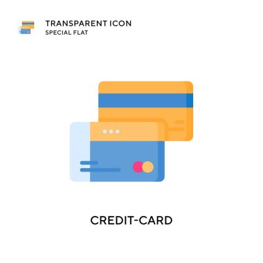 Kredi kartı vektör simgesi. Düz çizim. EPS 10 vektörü.