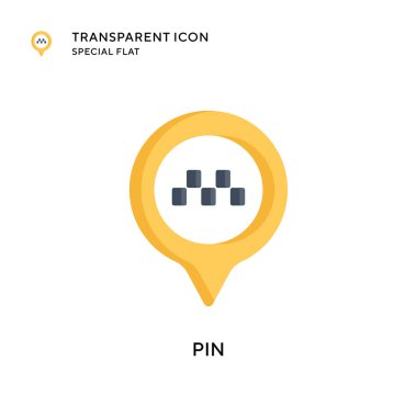 Pin vektör simgesi. Düz çizim. EPS 10 vektörü.