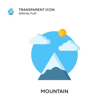 Dağ vektör simgesi. Düz çizim. EPS 10 vektörü.