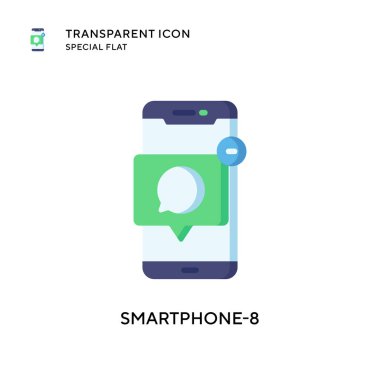 Akıllı Telefon-8 vektör simgesi. Düz çizim. EPS 10 vektörü.