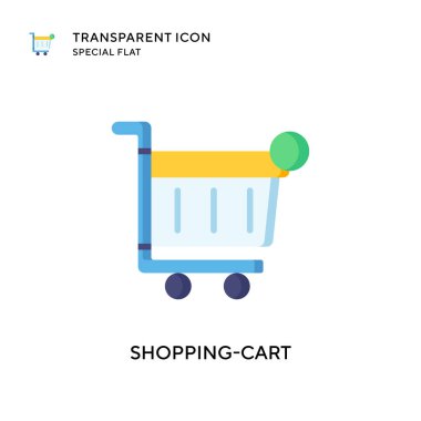 Alışveriş arabası vektör simgesi. Düz çizim. EPS 10 vektörü.