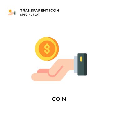 Sikke vektör simgesi. Düz çizim. EPS 10 vektörü.