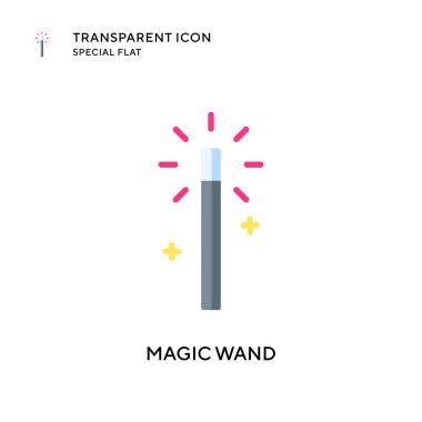 Sihirli değnek vektör simgesi. Düz çizim. EPS 10 vektörü.