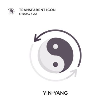 Yin-yang vektör simgesi. Düz çizim. EPS 10 vektörü.