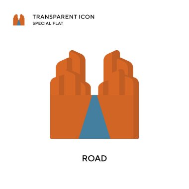 Yol vektör simgesi. Düz çizim. EPS 10 vektörü.