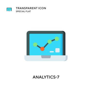 Analitik-7 vektör simgesi. Düz çizim. EPS 10 vektörü.