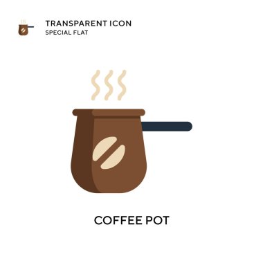 Kahve demliği vektör ikonu. Düz çizim. EPS 10 vektörü.