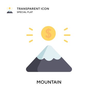 Dağ vektör simgesi. Düz çizim. EPS 10 vektörü.