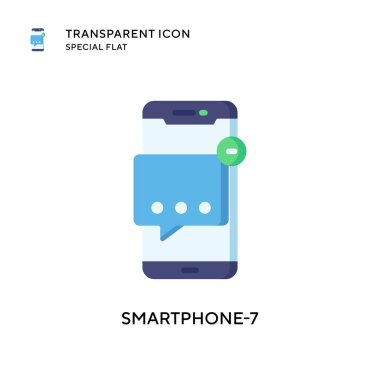 Akıllı Telefon-7 vektör simgesi. Düz çizim. EPS 10 vektörü.