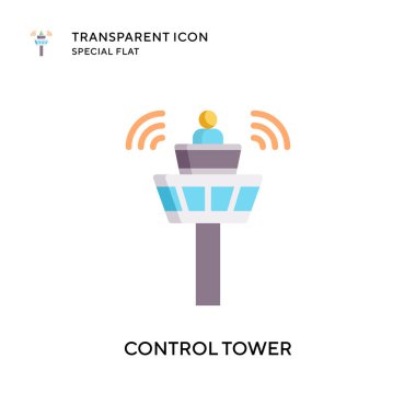 Kontrol kulesi vektör simgesi. Düz çizim. EPS 10 vektörü.