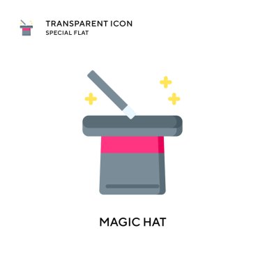 Sihirli şapka vektör simgesi. Düz çizim. EPS 10 vektörü.