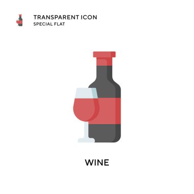 Şarap vektör simgesi. Düz çizim. EPS 10 vektörü.