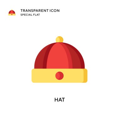 Şapka vektör simgesi. Düz çizim. EPS 10 vektörü.