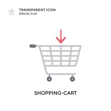 Alışveriş arabası vektör simgesi. Düz çizim. EPS 10 vektörü.