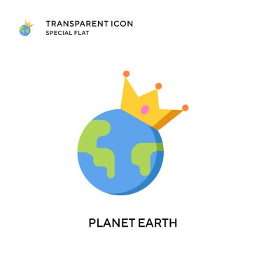 Gezegen Dünya vektör simgesi. Düz çizim. EPS 10 vektörü.
