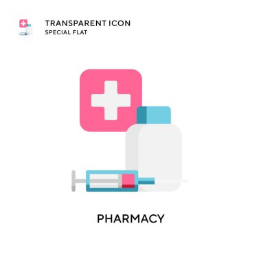 Eczane vektör ikonu. Düz çizim. EPS 10 vektörü.