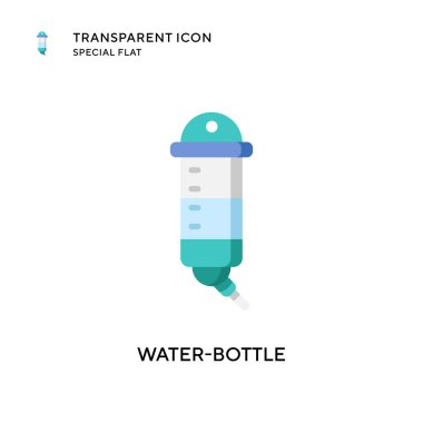 Su şişesi vektör simgesi. Düz çizim. EPS 10 vektörü.
