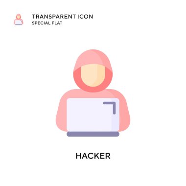 Hacker vektör simgesi. Düz çizim. EPS 10 vektörü.