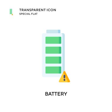 Batarya vektör simgesi. Düz çizim. EPS 10 vektörü.
